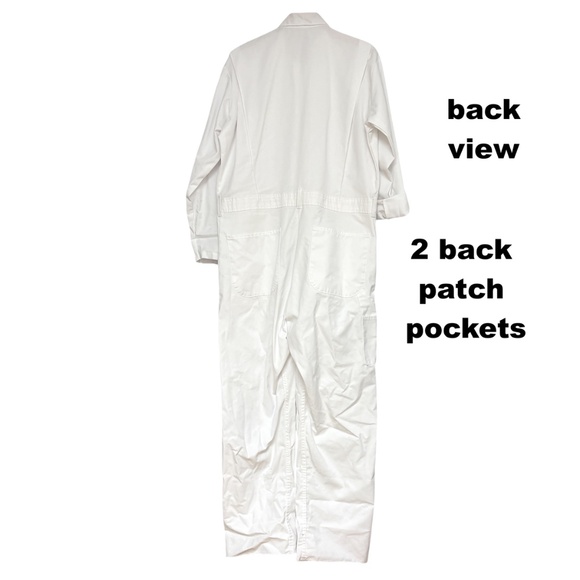 coveralls RED KAP L/XL white poly cotton long sleeve belt loops zip up - Picture 4 of 14